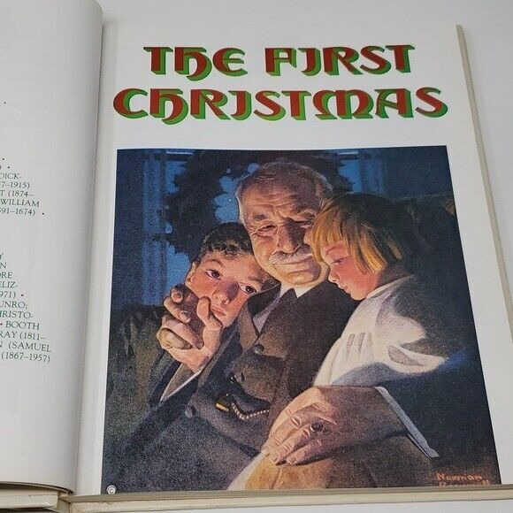 Vintage NORMAN ROCKWELL CHRISTMAS Book Charming Illustrations Music Poem Stories - Picture 14 of 16